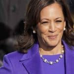 Kamala Harris being sworn in as President